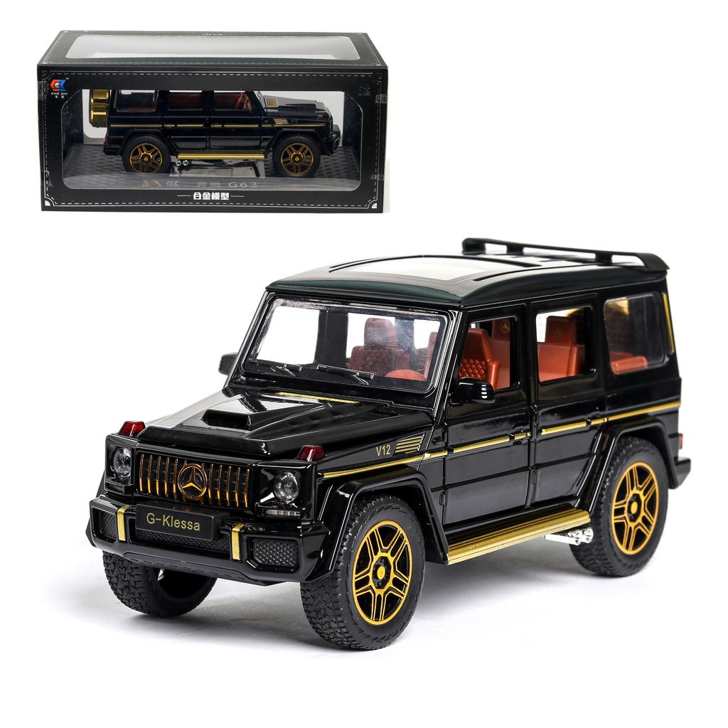 1/24 масштаб Benz G63 AMG модель автомобиля, игрушечный автомобиль из цинкового сплава со звуком и светом для детей, подарок для мальчиков и девочек