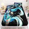 Hatsune Miku Printed Fitted Sheet Comforte Bed Cover Full Set 3D Children'S Bedding Anime Room Decor Home
