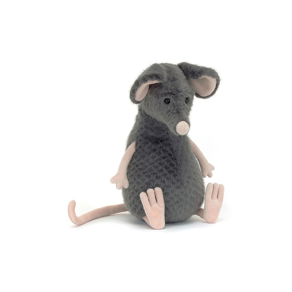 JELLYCAT Woods Animal Series Lachlan Sad Rat Lachlan Sad Rat Grey Doll Plush Figure Sitting 24cm High