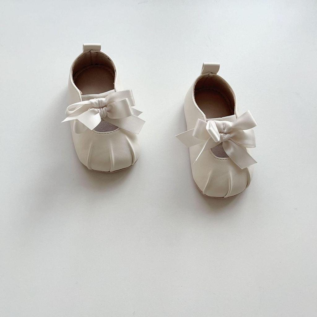 Spring & Autumn 0-2 Years Baby Girls' Korean Style Bowknot Soft Sole Princess Walking Shoes