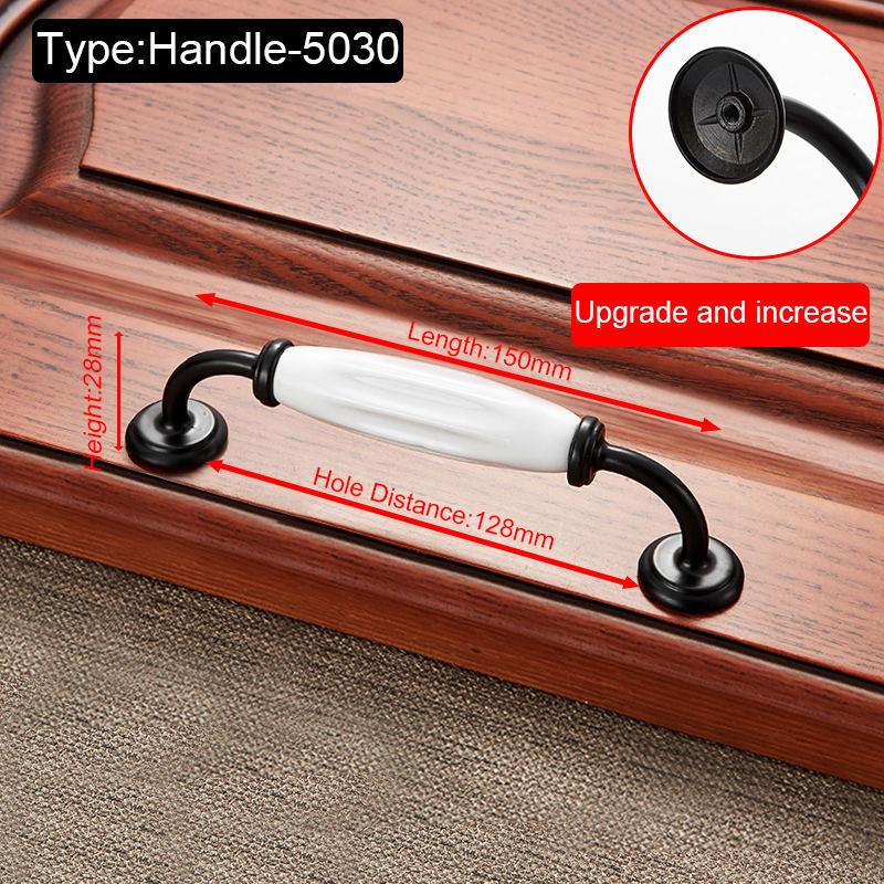 Black White Ceramic Cabinet Handles Zinc Alloy European Cabinet Pulls Drawer Knobs Wardrobe Door Handle Furniture Handle