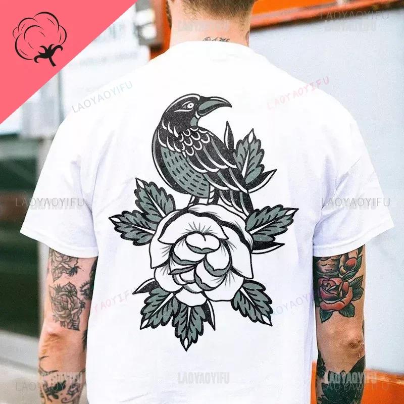 Готические футболки Harajuku Biker Skull Graphic T Shirts Men Fashion Trend Short Sleeve Tops Dark Punk Skulls Retro T Shirt Male Oversize Tee