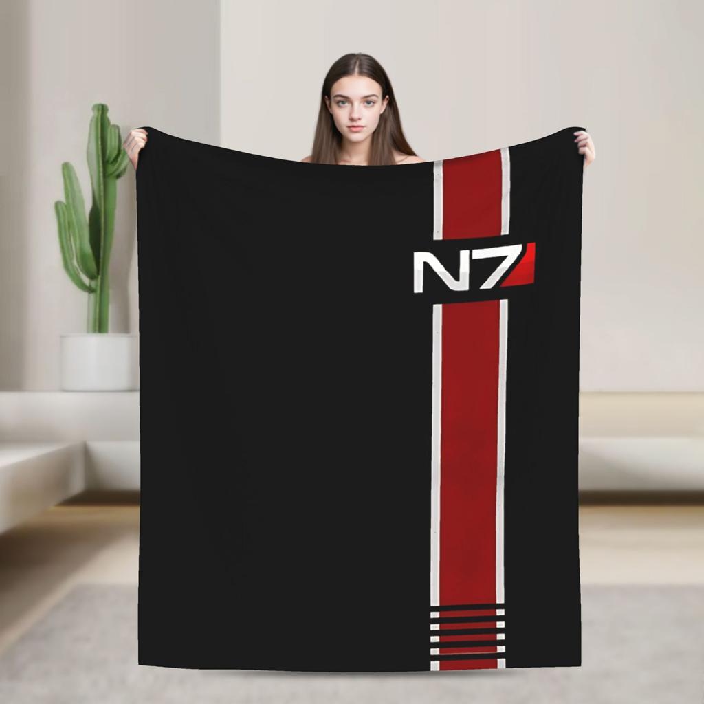 Effect Mass N7 Game Fleece Blankets Awesome Throw Blanket for Home Hotel Sofa 200x150cm Plush Thin Quilt
