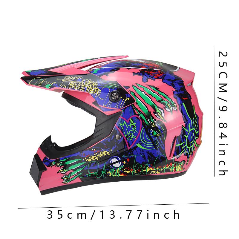 Unisex Off-Road Motorcycle Full Helmet 225 Pink Size 5 Travel Personality Safety Cover Four Seasons Motorbike Riding Helmet