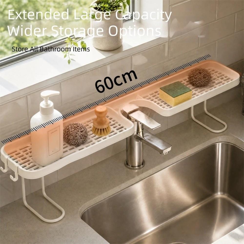 Mesh Bathroom Storage Rack Universal Counter Organizer Faucet Storage Shelf Shower