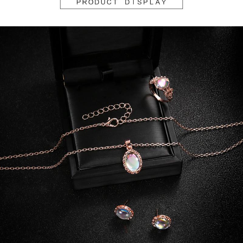 Ослепительный комплект ювелирных изделий из драгоценных камней, изысканный комплект ожерелья и колец для женщин