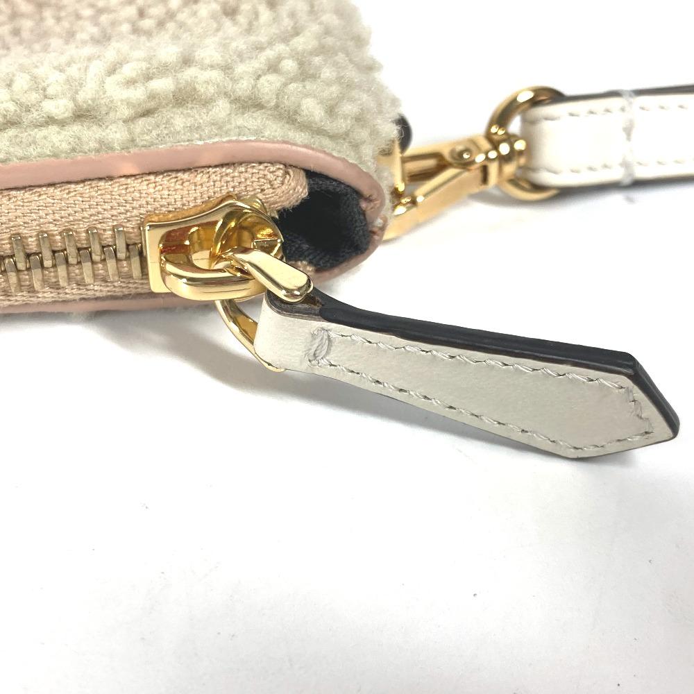 FENDI 8N0178 Mouton Logo bore Bag pouch with strap Clutch bag