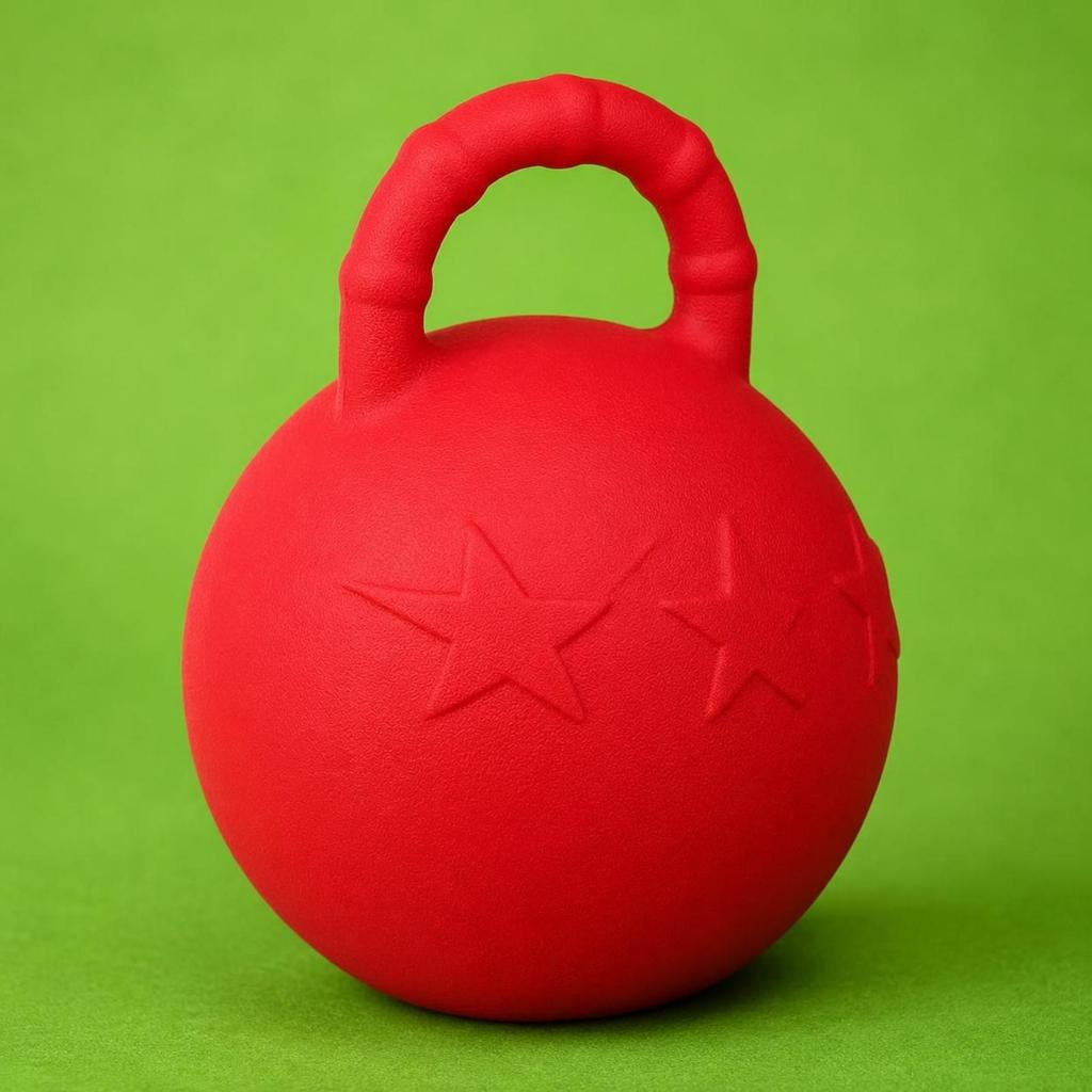Rubber Horse Orb Embossed Patterns Tug Handle Compressible