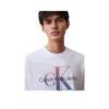 Calvin Klein Повседневная футболка унисекс с коротким рукавом и круглым вырезом, с принтом букв, цвет 'Лунно-белый', 40KC837-YAA