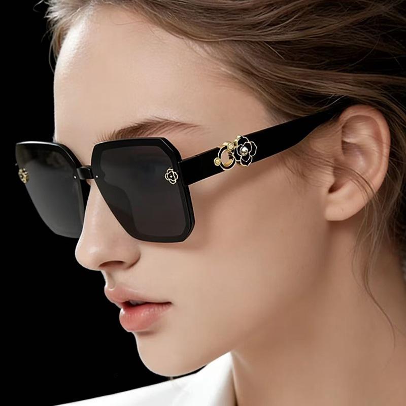 Live New Large Frame Glasses Fashion Xiaoxiangfeng Sunglasses Women's UV Protection Internet celebrity sunglasses
