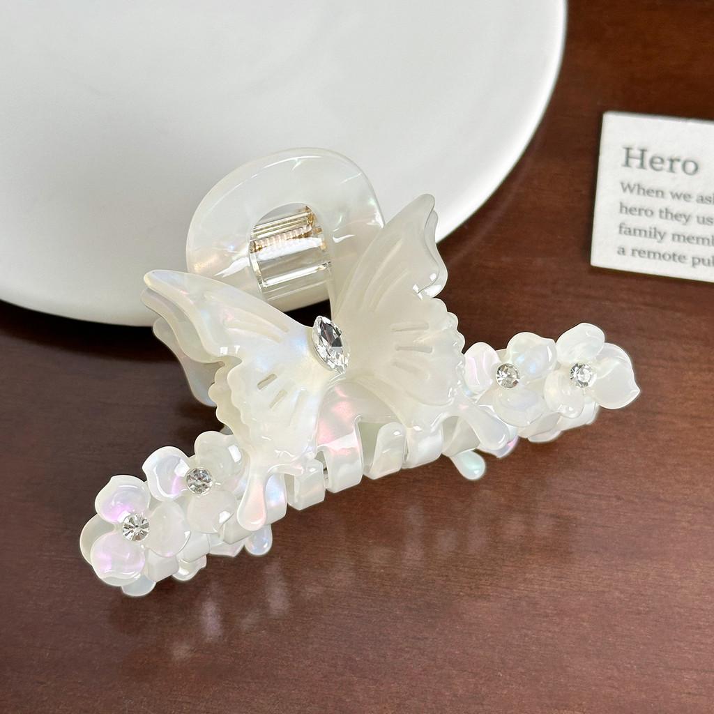 Rhinestone Butterfly Glamorous Hair Claw Clip For Trendy Updo And Styles Ponytail