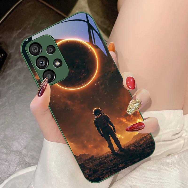 Red Moon Explorer Чехол для телефона из закаленного стекла для Samsung Galaxy S10 4G S20 11E 30 S21 22 S24 Fe Pro S23 S25 Ultra 5G S9