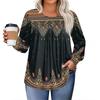Womens Plus Size Tops Long Sleeve Shirts Round Neck Flowy Tunic Casual Loose Blouse L-5X
