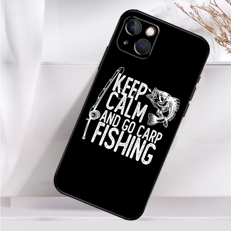 Carp Fish Fishing Rod Phone Case For iPhone 14 13 12 11 16 15 Pro Max Plus Mini 7 8 X XR XS Max Soft Cover