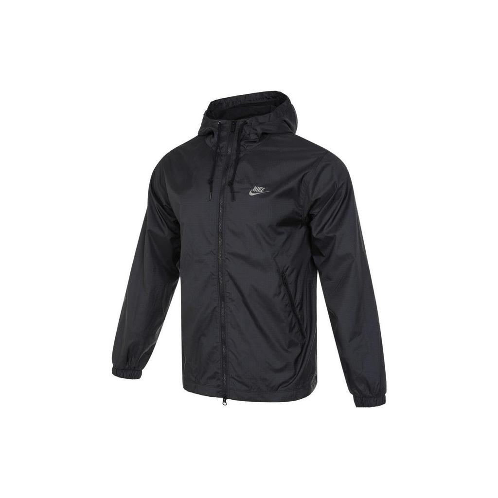 Nike Alphabet Logo Print Loose Long Sleeve Hooded Jacket Men Outerwear Black FB7805-010