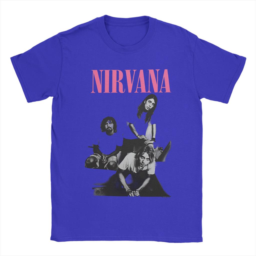 Унисекс Футболка Nirvana Рок-группа Футболки Харадзюку Курт Кобей Пляжные Футболки Y2K Ретро Хлопковые Топы Большого Размера 6XL