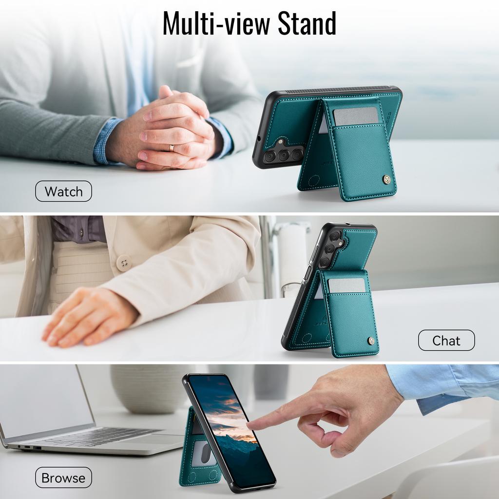 Кожаная задняя крышка для Samsung Galaxy A15 5G/Galaxy A15 4G, совместимая с MagSafe, чехол для телефона JEEHOOD J06 с карманом для карт и RFID-блокировкой