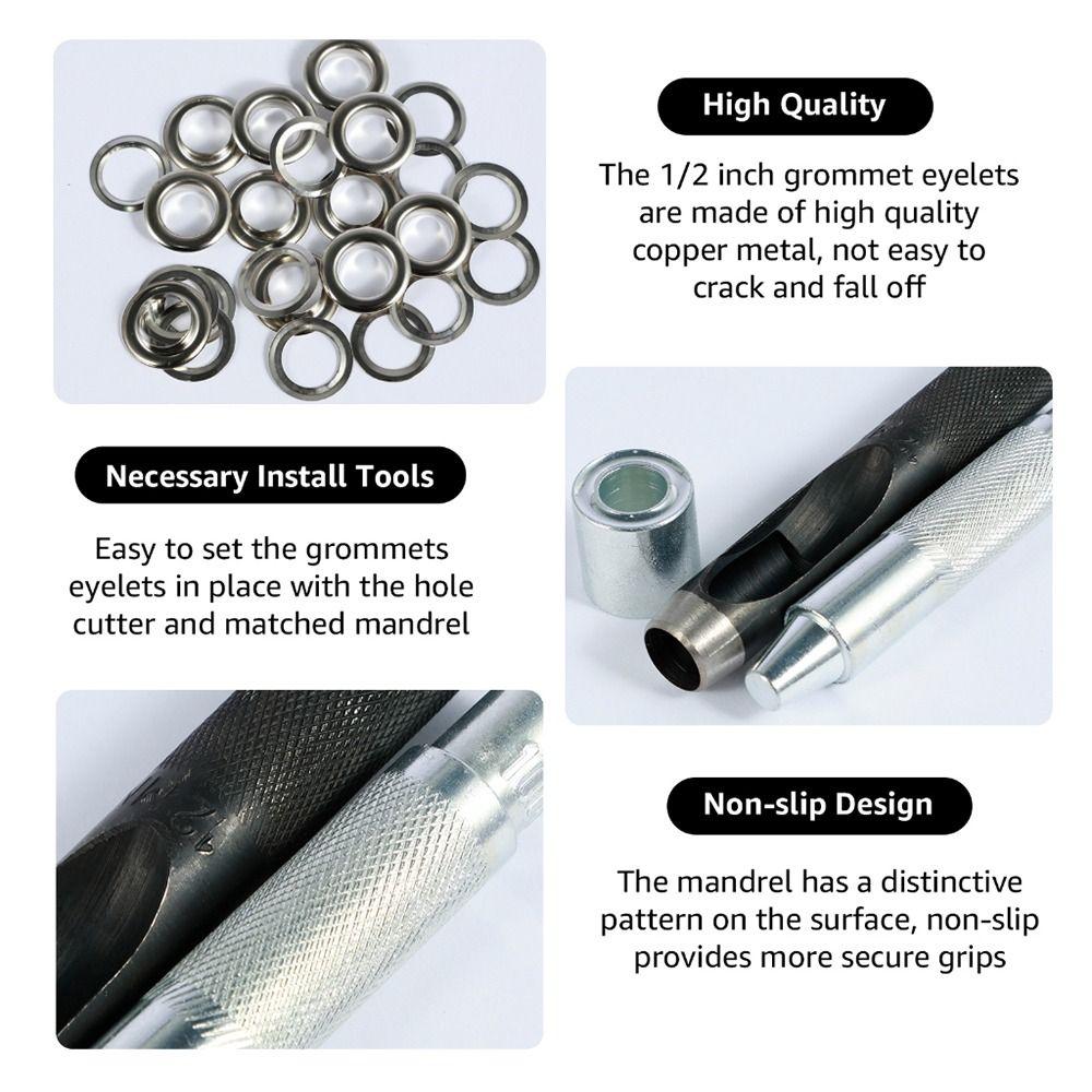100Sets 6/10/12mm Grommet Tool Kit Shoes Bag Leather Crafts DIY Grommet Setting Tool