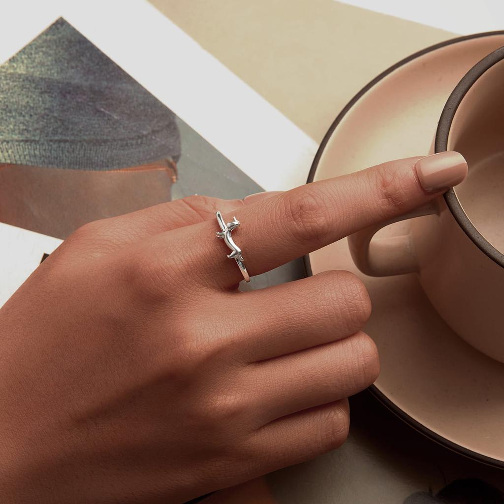 Silver universal dachshund ring, silver 925