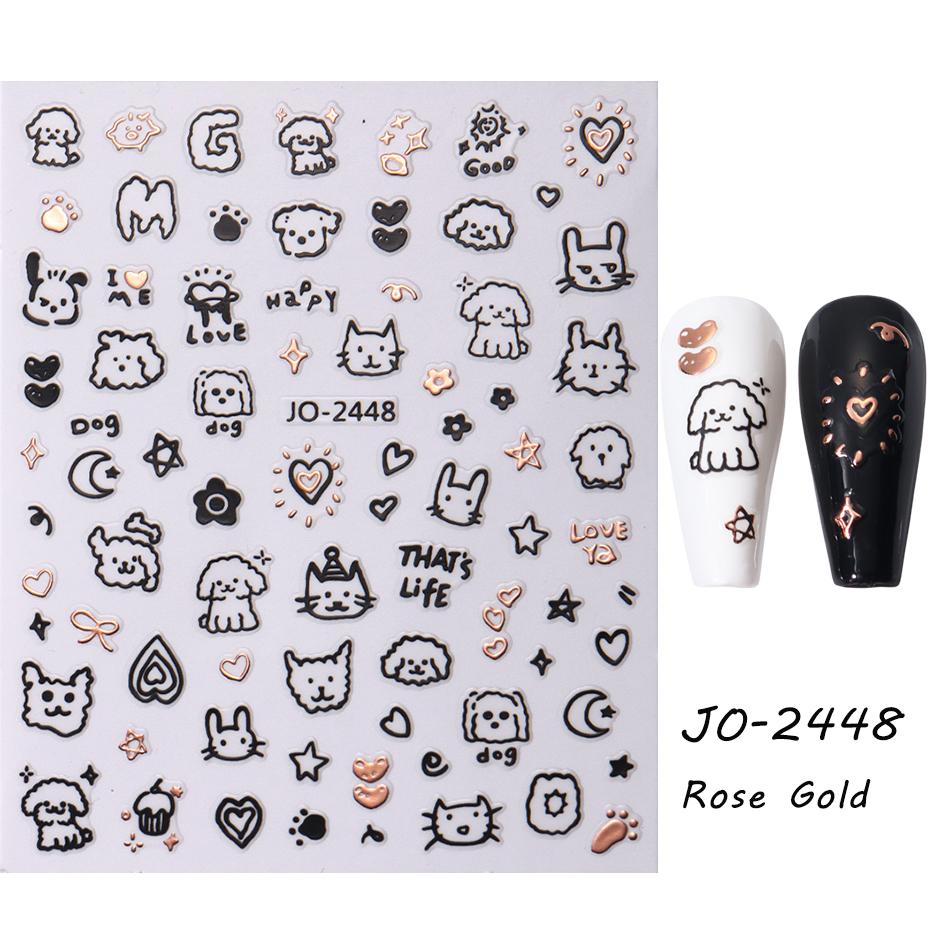 Xiaomi 3D Cartoon Cute Cat Nail Childlike Stickers Kawaii Puppy Dog Graffiti Animals Series New Nail Art Tattoo Design Manicure Decal