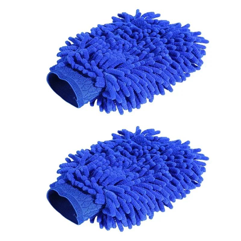 1/2PCS Car Detailing Wash Gloves Double Sided Multifunction Gloves Motorcycle Wash Tools Care Cleaning Car Accessories