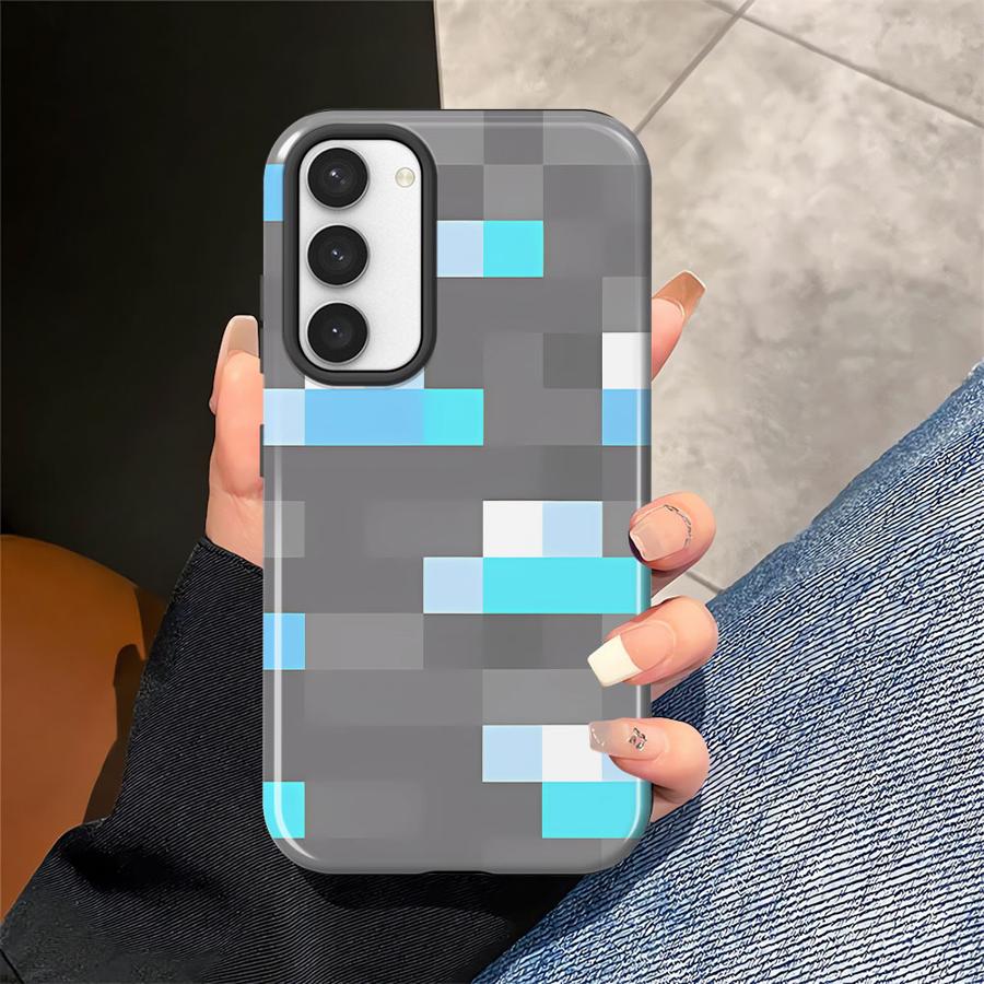 Мультяшный Игровой Пиксельный Блок Чехол для Телефона для Samsung Galaxy S25 A26 A16 A56 S23Ultra S20 FE S25Ultra S23 S24 Ultra A36 Мягкая Крышка