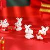 2/3Pcs Creative Adorable Decorative Fine Workmanship Animal Lucky Bunny Model Figures Toy New Year Ornament for Office Mini Rabbit Sculptures