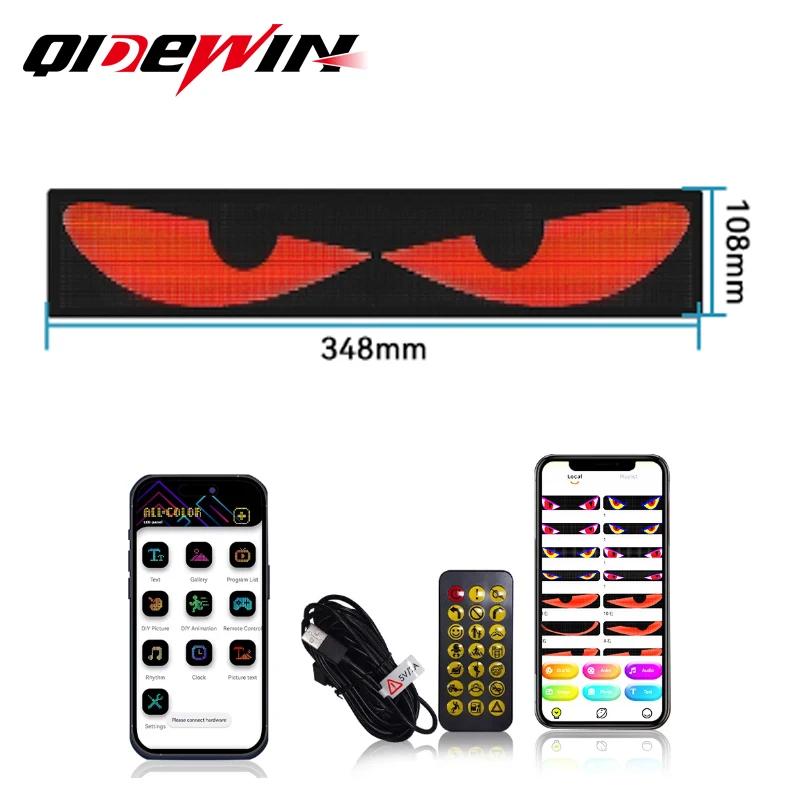 Truck Car Devil Eye LED Pixel Panel Light Remote Control Soft Foldable Lighting Scrolling For Board Windshield 12V 24V
