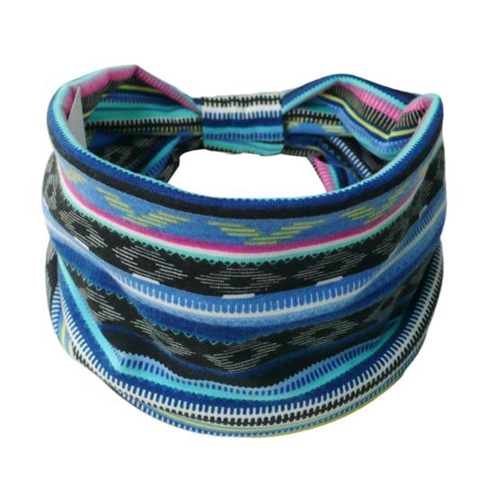 Bohemia Style Yoga Headband Floral Pattern Knot Design Wide Hairband Sweat Absorbing Fitness Sport Headband Head Wrap