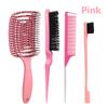 4pcs Anti-static Ponytail Eyebrow Brushes Hollow Brush Heads Elastic Massage Comb Hair Styling Set Special for Real Hair Wigs