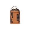 Fendi Silver Finish Metal Drawstring Closure Jacquard FF Pattern Leather Bucket Bag Women Bags Brown 7VA589-AMAH-F1KAT