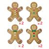 8pcs Large Gingerbread Man Christmas Tree Ornaments, Rustic Plastic Gingerbread Decorations, for Holiday Home, Office Vase Decor