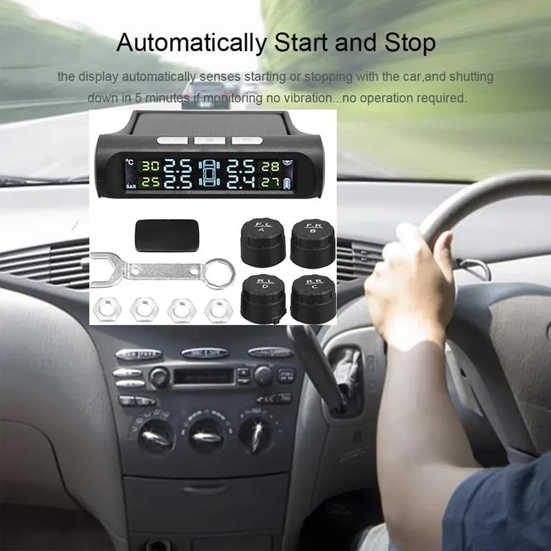 Автомобильный детектор 4 датчика tpms система контроля давления в шинах Автоматический детектор безопасности Давление Водонепроницаемый Давление в шинах Температура