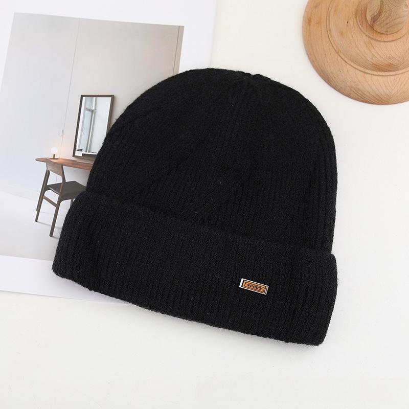 Новая корейская вязаная шапка для мужчин на осень и зиму, универсальная, теплая, с защитой ушей, утолщенная шерстяная шапка с бархатной подкладкой