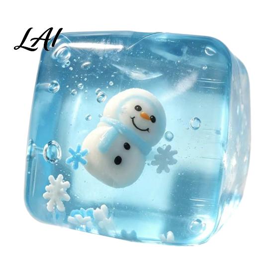 Transparent Ice Cube Toy Christmas Squeeze Toy Stress Sensory for Halloween Soft Clear Pinch Anxiety Relief Halloween