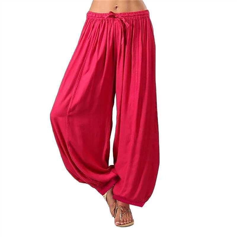 Women's Elastic Waist Harem Pants Loose Fit Casual Pants Solid Color Macaron Shade Long Trousers For Spring Daily Outdoor Wear