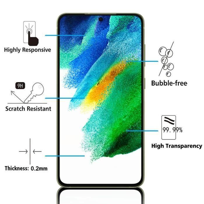 Защитная пленка для экрана - VCOMP - Samsung Galaxy S21 FE 5G - Закаленное стекло - Черный - 1 шт.