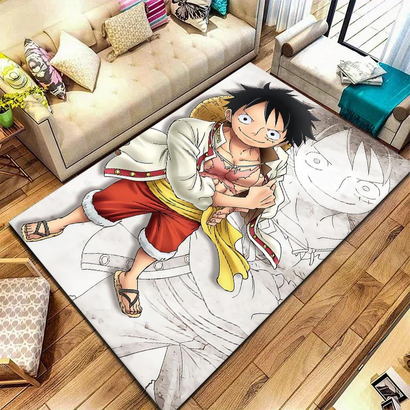 Ковер с изображением Манки Д. Луффи из One Piece для гостиной, спальни, дома, украшение дивана, нескользящий коврик для детской игры