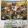 Лунный Волк Гобелен Настенная Картина Маслом Колдовство Психоделическое Животное Тапиз Хиппи Спальня Домашний Декор