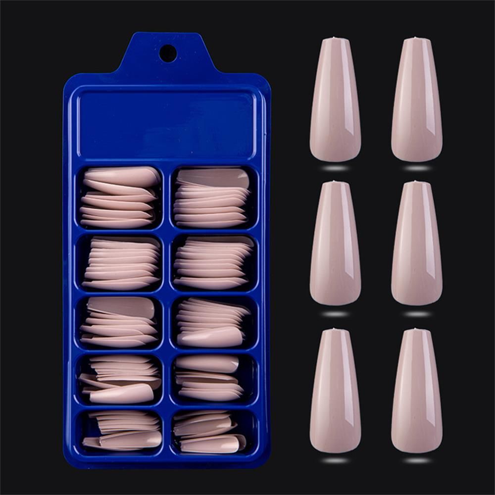100Pcs/Set Candy color Beauty Tools UV Gel Coffin Fake Nails Full Cover Manicure False Nail Tips