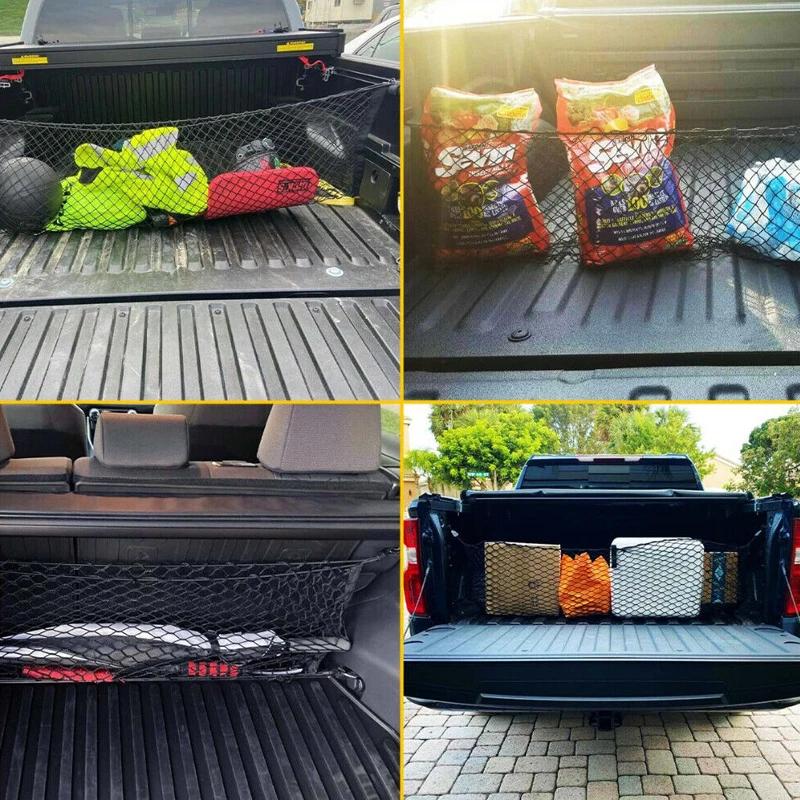 Универсальная большая автомобильная грузовая сетка из нейлона, эластичная сетка для хранения багажа, пикапа, аккуратной сетки для фургона, внедорожника, грузовика, сетчатого кармана