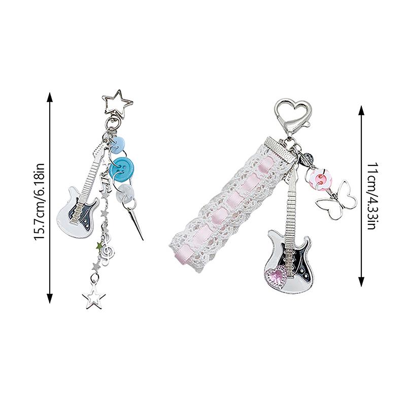 Портативные ретро-гитарные звездные брелоки, прочные гитарные брелки, подвесные брелоки, милые украшения для рюкзака, аксессуары