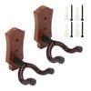 2pcs Guitar Wall Hanger Elegant Black Walnut Guitar Wall Mount for Mandolin Guitar Banjo Ukulele