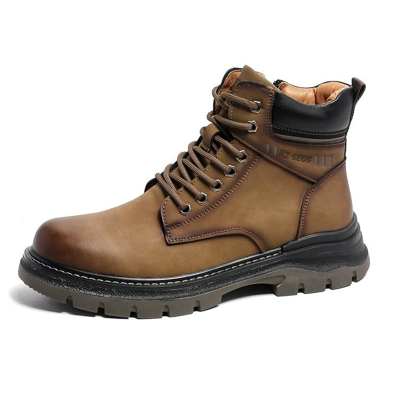 K7716 Ботинки Мартин мужские с увеличением роста британские высокие ботинки в стиле милитари мужские ботинки средней высоты универсальные ботинки цвета ревеня