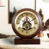 Настольные часы из массива дерева с прозрачным корпусом 130 мм, видимым вращающимся механизмом, для офисного стола