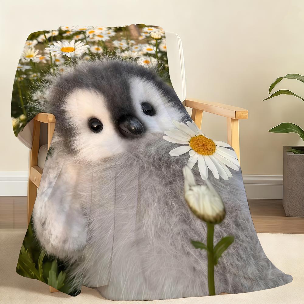 Cute Penguin Kawaii Blanket Soft Throw Blanket for Home Bedroom Bed Sofa Picnic Travel Office Rest Cover Blanket Gift