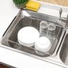 Adjustable Stainless Steel Sink Dish Plate Drain Rack Expandable Drying Basket Fruit Bowl Drainer Holder Kitchen Storage