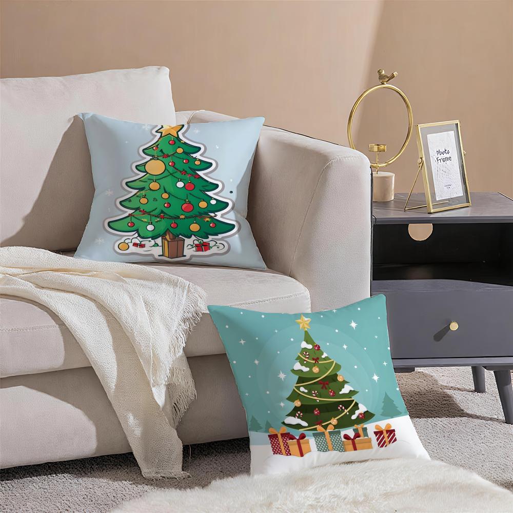 C-Christmas treeS Pillow Case Square Pillow Bedroom Sofa Leisure Comfort Cushion Living Room Home Decoration