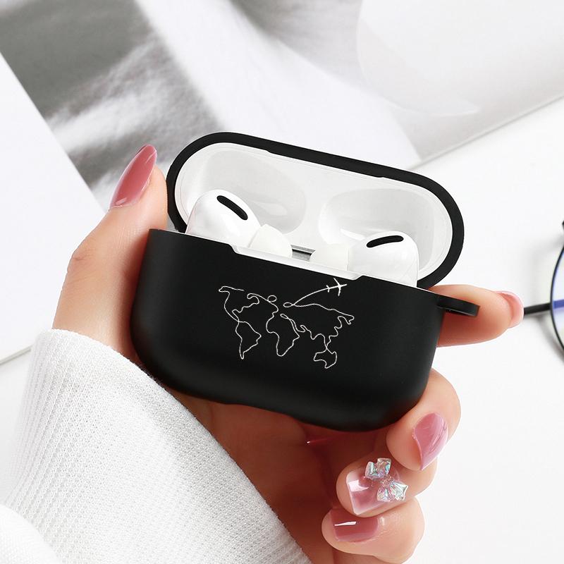 Чехол для наушников AirPods Pro с Bluetooth для Apple Air Pods 1 2 3 Airpods 1/2/3 Air Pods, черный защитный чехол для беспроводных наушников, мягкий силиконовый ТПУ