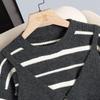 Women's Contrast Stripe Faux Two-Piece Sweater